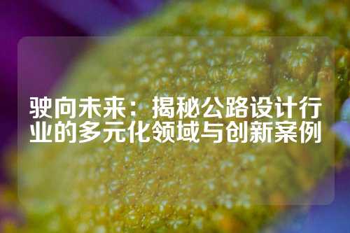 驶向未来:揭秘公路设计行业的多元化领域与创新案例
