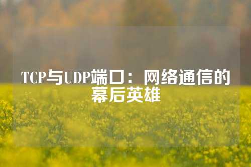 TCP与UDP端口：网络通信的幕后英雄