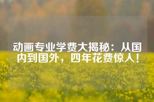 动画专业学费大揭秘：从国内到国外，四年花费惊人！