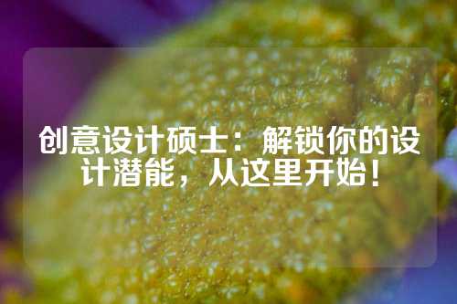 创意设计硕士：解锁你的设计潜能，从这里开始！