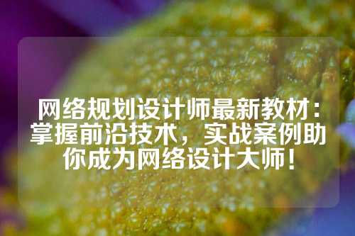 网络规划设计师最新教材：掌握前沿技术，实战案例助你成为网络设计大师！