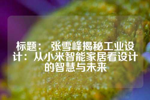 标题： 张雪峰揭秘工业设计：从小米智能家居看设计的智慧与未来