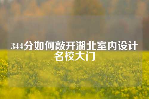 344分如何敲开湖北室内设计名校大门