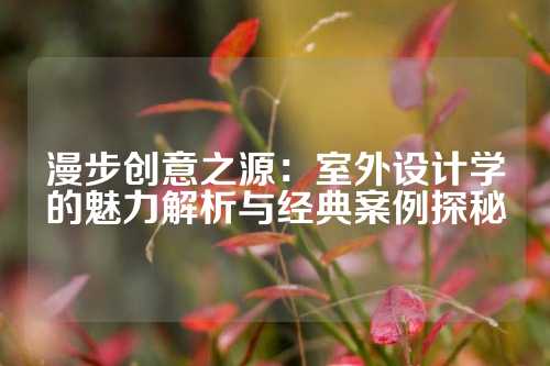 漫步创意之源：室外设计学的魅力解析与经典案例探秘