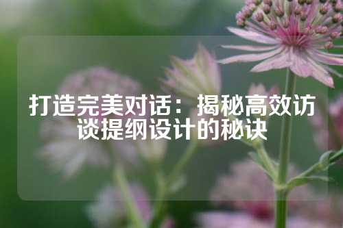 打造完美对话：揭秘高效访谈提纲设计的秘诀
