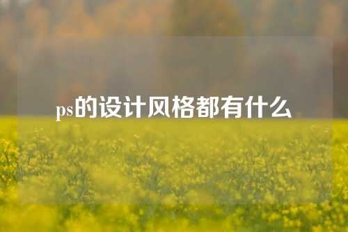 ps的设计风格都有什么