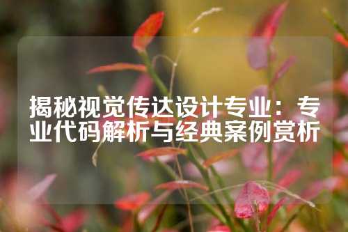 揭秘视觉传达设计专业：专业代码解析与经典案例赏析