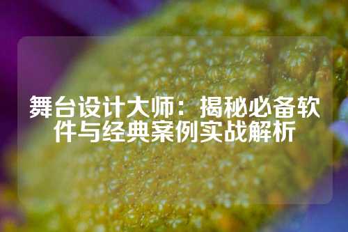 舞台设计大师:揭秘必备软件与经典案例实战解析