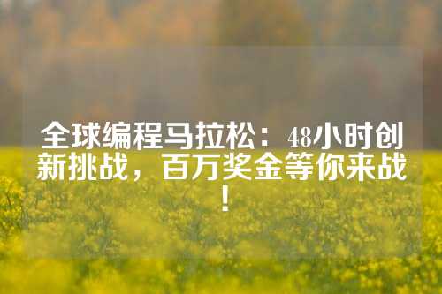 全球编程马拉松：48小时创新挑战，百万奖金等你来战！