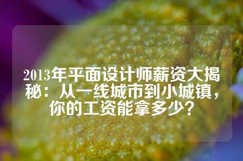 2013年平面设计师薪资大揭秘：从一线城市到小城镇，你的工资能拿多少？