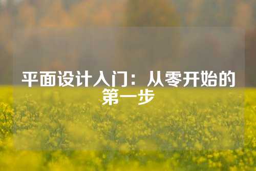平面设计入门：从零开始的第一步