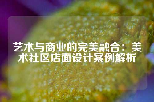 艺术与商业的完美融合：美术社区店面设计案例解析