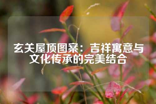 玄关屋顶图案：吉祥寓意与文化传承的完美结合