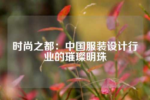 时尚之都：中国服装设计行业的璀璨明珠
