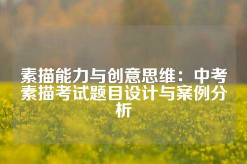 素描能力与创意思维：中考素描考试题目设计与案例分析