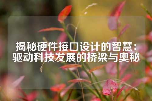 揭秘硬件接口设计的智慧：驱动科技发展的桥梁与奥秘