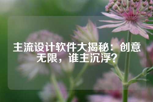 主流设计软件大揭秘:创意无限,谁主沉浮?