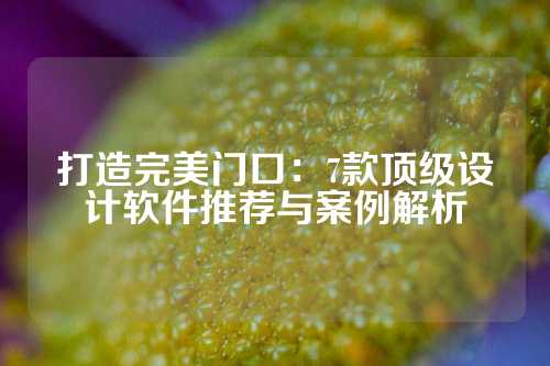 打造完美门口：7款顶级设计软件推荐与案例解析