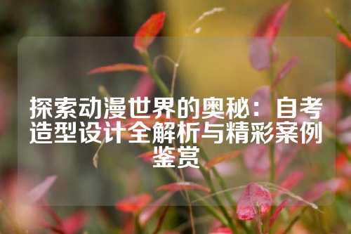 探索动漫世界的奥秘:自考造型设计全解析与精彩案例鉴赏