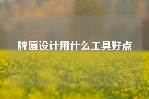 牌匾设计用什么工具好点