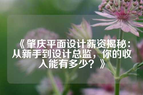 《肇庆平面设计薪资揭秘：从新手到设计总监，你的收入能有多少？》