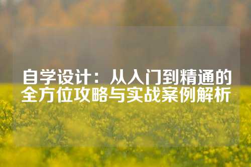 自学设计：从入门到精通的全方位攻略与实战案例解析