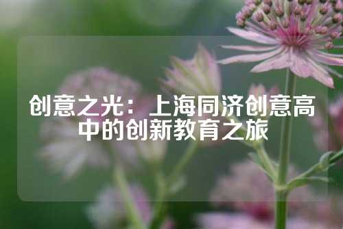 创意之光：上海同济创意高中的创新教育之旅