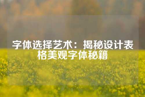 字体选择艺术：揭秘设计表格美观字体秘籍
