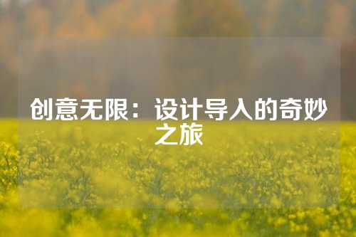 创意无限：设计导入的奇妙之旅