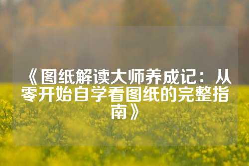 《图纸解读大师养成记：从零开始自学看图纸的完整指南》