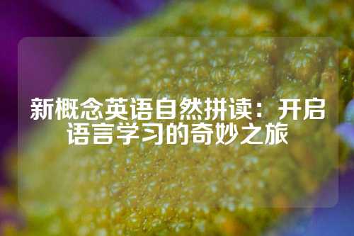 新概念英语自然拼读：开启语言学习的奇妙之旅