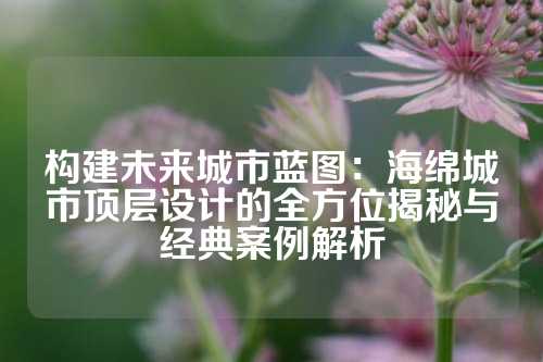 构建未来城市蓝图：海绵城市顶层设计的全方位揭秘与经典案例解析