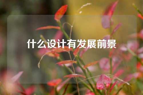 什么设计有发展前景