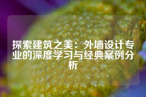 探索建筑之美：外墙设计专业的深度学习与经典案例分析