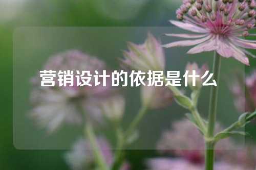 营销设计的依据是什么