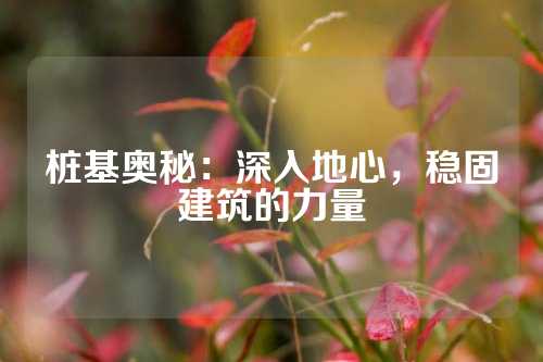 桩基奥秘：深入地心，稳固建筑的力量