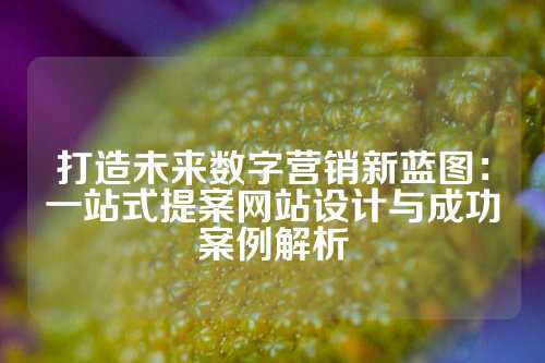 打造未来数字营销新蓝图：一站式提案网站设计与成功案例解析