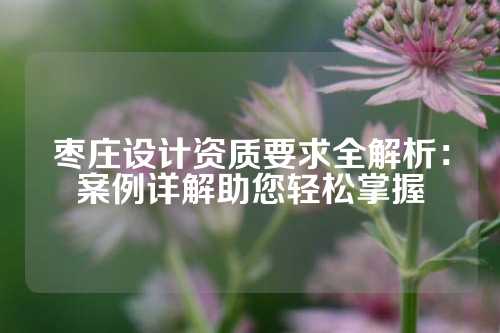 枣庄设计资质要求全解析：案例详解助您轻松掌握