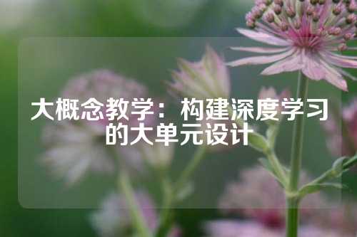 大概念教学：构建深度学习的大单元设计