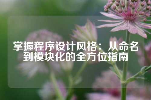掌握程序设计风格：从命名到模块化的全方位指南