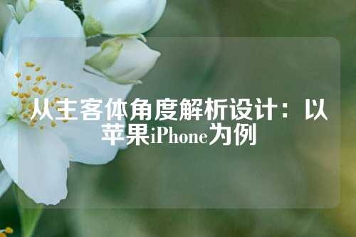 从主客体角度解析设计:以苹果iPhone为例