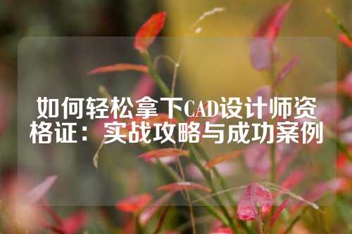 如何轻松拿下CAD设计师资格证：实战攻略与成功案例