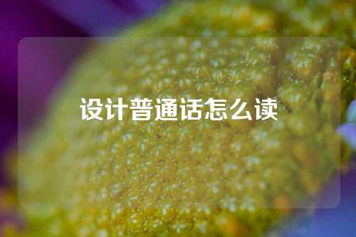 设计普通话怎么读