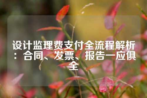 设计监理费支付全流程解析：合同、发票、报告一应俱全