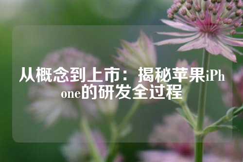 从概念到上市：揭秘苹果iPhone的研发全过程