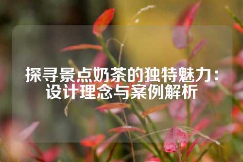 探寻景点奶茶的独特魅力：设计理念与案例解析