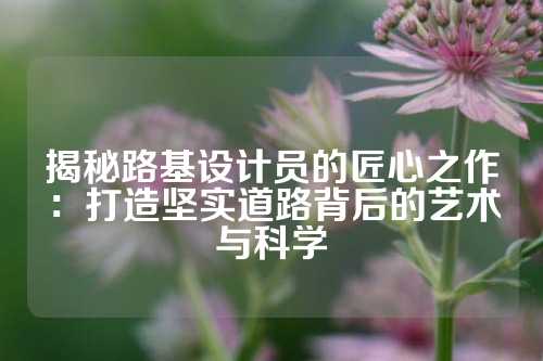 揭秘路基设计员的匠心之作：打造坚实道路背后的艺术与科学