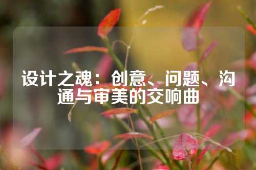 设计之魂：创意、问题、沟通与审美的交响曲