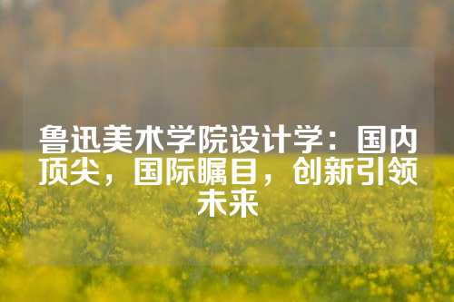 鲁迅美术学院设计学：国内顶尖，国际瞩目，创新引领未来