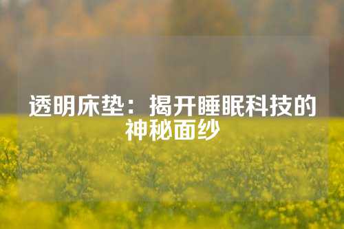 透明床垫：揭开睡眠科技的神秘面纱